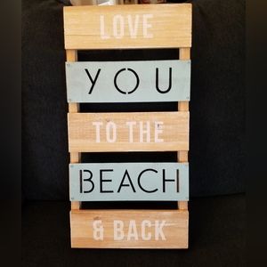 Wood and Metal Beach Sign